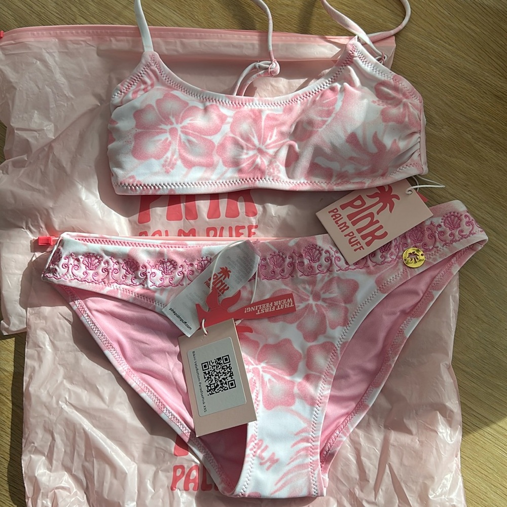 Pink Palm Puff bikini